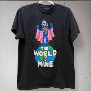 Vintage sesame street Grover black tee with colorful graphic